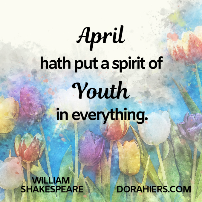 A;pril, spring, flowers, quote